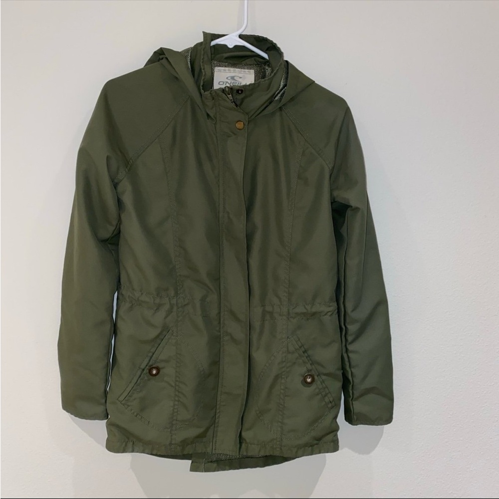 O'Neill WENDY Lightweight Hooded Green‎ Jacket Size XS